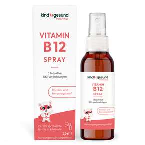 Vitamin B12 Spray | für Kinder &amp;amp; Jugendliche I für bis zu 6 Monate I Vegan | Tagesbedarf von 10 µg pro Sprühstoß, A-Nr.: 5895728 - 01