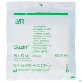 Mullkompressen Gazin Baumw.17faedig Steril 16fach 10x10cm 2st, A-Nr.: 2570144 - 01