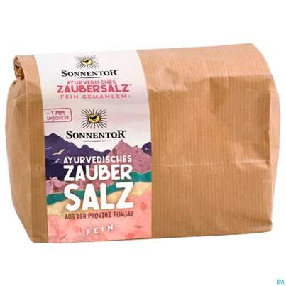 Sie sehen eine Packung Sonnentor Ayurv Zaubsalz Fein 90710 1kg, Produktbild: 06 Sonnentor Ayurv Zaubsalz Fein 90710 1kg, A-Nr.: 4145735 - 06