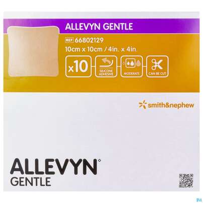 Wundauflagen Allevyn/gentle Haftend +gelkleber 10x 10cm 10st, A-Nr.: 3748041 - 01