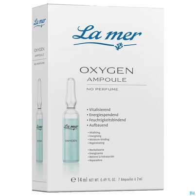 Sie sehen eine Packung La Mer Ohne Parfum Ampulle 2ml Oxygen 7st, Produktbild: 02 La Mer Ohne Parfum Ampulle 2ml Oxygen 7st, A-Nr.: 5378200 - 02