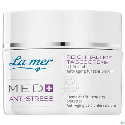 Sie sehen eine Packung La Mer Ohne Parfum Med+ Anti Stress Reichhaltig Tagescremetiege 50ml, Produktbild: 02 La Mer Ohne Parfum Med+ Anti Stress Reichhaltig Tagescremetiege 50ml, A-Nr.: 5204753 - 02