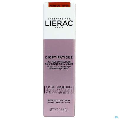 Sie sehen eine Packung Lierac Dioptifatigue Augenpflege Muede 15ml, Produktbild: 01 Lierac Dioptifatigue Augenpflege Muede 15ml, A-Nr.: 4763663 - 01