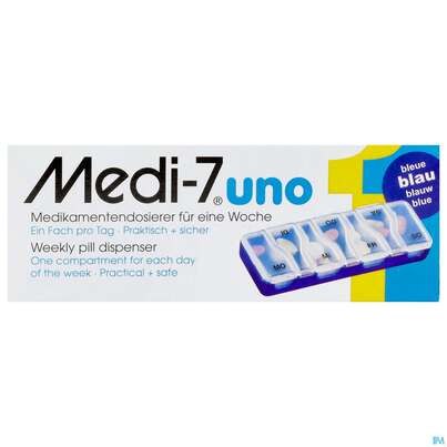 Medikamentendosierer Medi-7 -pharmag Uno F.7 Tage Blau 1st, A-Nr.: 3451619 - 01