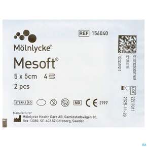 Vlieskompressen Mesoft/set Steril 5x 5cm 2st, A-Nr.: 1652242 - 01