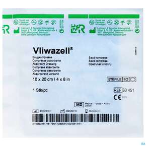 Vliwazell Saugkompresse Steril 10x 20cm 1st, A-Nr.: 0477334 - 01