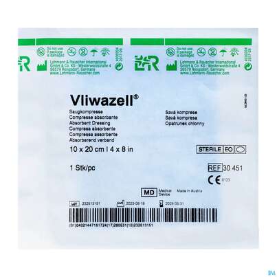 Vliwazell Saugkompresse Steril 10x 20cm 1st, A-Nr.: 0477334 - 02