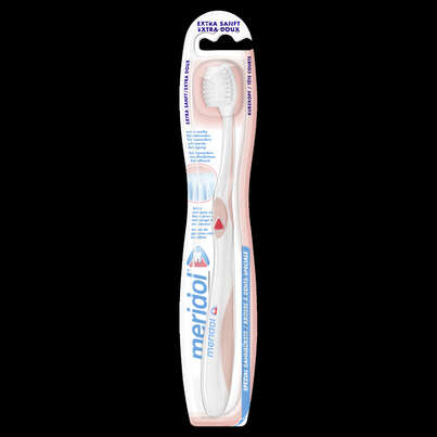 Sie sehen eine Packung meridol® Spezial-Zahnbürste, extra sanft, Produktbild: 01 meridol® Spezial-Zahnbürste, extra sanft, A-Nr.: 3257283 - 01