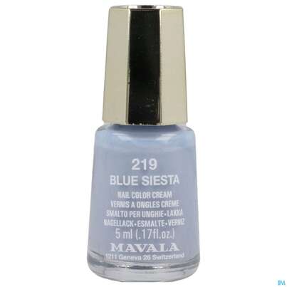 Sie sehen eine Packung Mavala Nagellacke 219 Bl Siesta 5ml, Produktbild: 01 Mavala Nagellacke 219 Bl Siesta 5ml, A-Nr.: 5286372 - 01