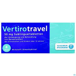 VERTIROTRAVEL SUBTBL 50MG 4ST, A-Nr.: 4963557 - 01