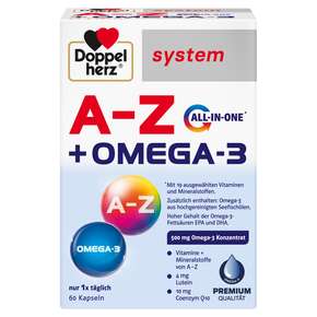 Doppelherz system A-Z + OMEGA-3 mit 19 ausgewählten Vitaminen und Mineralstoffen, A-Nr.: 5721017 - 01