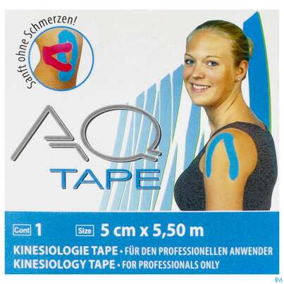 Tape Aq Kinesiologie 5,5mx 5cm Rolle Blau 1st, A-Nr.: 3592490 - 01