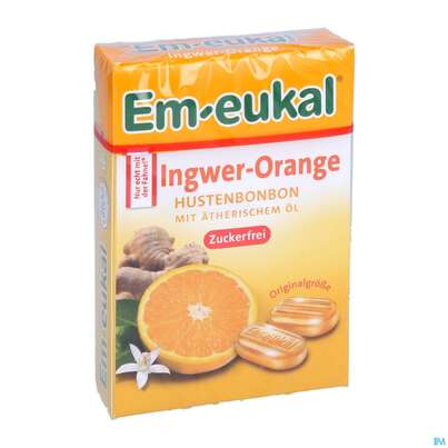 Em-eukal Bonbons Zuckerfrei Ingwer-orange Box 50g, A-Nr.: 5334875 - 03