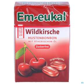 Em-eukal Bonbons Zuckerfrei Wildkirsche Box 50g, A-Nr.: 5334869 - 01