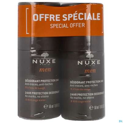 Sie sehen eine Packung Nuxe Men Deodorant Duo 50ml 2st, Produktbild: 01 Nuxe Men Deodorant Duo 50ml 2st, A-Nr.: 5479504 - 01