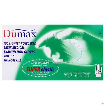 Untersuchungshandschuhe -dumax Latex Gepudert L 100st, A-Nr.: 2867973 - 01