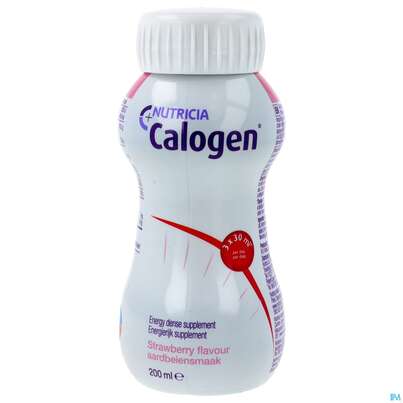 Sie sehen eine Packung Calogen 200ml/flasche Erdbeergeschmack 1st, Produktbild: 01 Calogen 200ml/flasche Erdbeergeschmack 1st, A-Nr.: 5615054 - 01