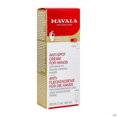 Sie sehen eine Packung Mavalia Handcreme Antiflecken 30ml, Produktbild: 02 Mavalia Handcreme Antiflecken 30ml, A-Nr.: 3650402 - 02