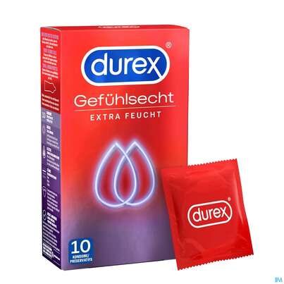 Praeservative Durex Latexkondome Gefuehlsecht Extra Feucht 10st, A-Nr.: 4266574 - 04