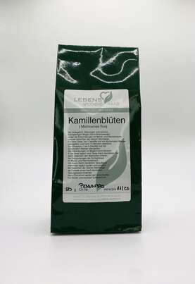 Sie sehen eine Packung Kamille 50g, Produktbild: 01 Kamille 50g, A-Nr.: 8000608 - 01