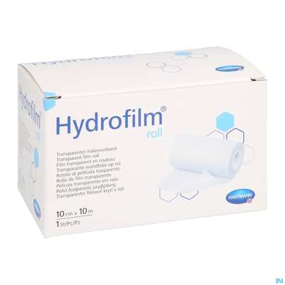 Sie sehen eine Packung Wundverband Fixierfolie Hydrofilm Roll Unsteril 10mx10cm 1st, Produktbild: 05 Wundverband Fixierfolie Hydrofilm Roll Unsteril 10mx10cm 1st, A-Nr.: 3289461 - 05