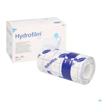 Sie sehen eine Packung Wundverband Fixierfolie Hydrofilm Roll Unsteril 10mx10cm 1st, Produktbild: 07 Wundverband Fixierfolie Hydrofilm Roll Unsteril 10mx10cm 1st, A-Nr.: 3289461 - 07