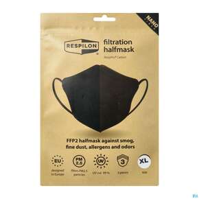 Schutzmasken Ffp2/respipro/nanofaser Carbon Xlarge Schwarz 3st, A-Nr.: 5445600 - 01