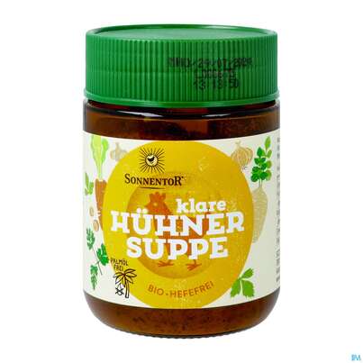 Sie sehen eine Packung Sonnentor Huehnersuppe Klar Bio Glas 01474 100g, Produktbild: 04 Sonnentor Huehnersuppe Klar Bio Glas 01474 100g, A-Nr.: 4389710 - 04