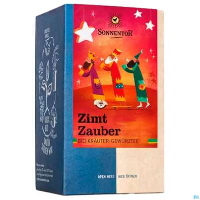 Sie sehen eine Packung Sonnentor Tee/bio Zimt Zauber Doppelkammerbtl 02597 18st, Produktbild: 06 Sonnentor Tee/bio Zimt Zauber Doppelkammerbtl 02597 18st, A-Nr.: 5056181 - 06