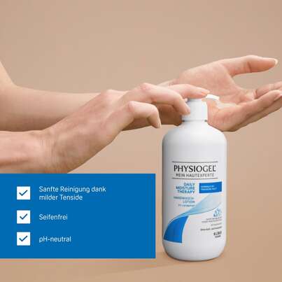 Sie sehen eine Packung PHYSIOGEL® Daily Moisture Therapy Handwaschlotion, Produktbild: 02 PHYSIOGEL® Daily Moisture Therapy Handwaschlotion, A-Nr.: 5460284 - 02