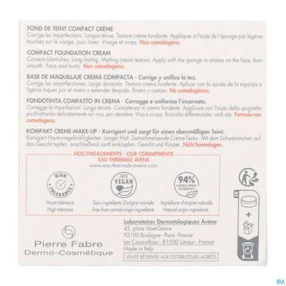 Sie sehen eine Packung Avene Couvrance Kompakt Creme-make-up Gold 1.4 8,5g, Produktbild: 05 Avene Couvrance Kompakt Creme-make-up Gold 1.4 8,5g, A-Nr.: 5862410 - 05