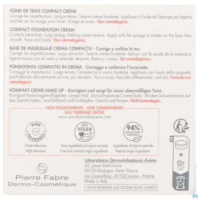 Sie sehen eine Packung Avene Couvrance Kompakt Creme-make-up Gold 1.4 8,5g, Produktbild: 06 Avene Couvrance Kompakt Creme-make-up Gold 1.4 8,5g, A-Nr.: 5862410 - 06