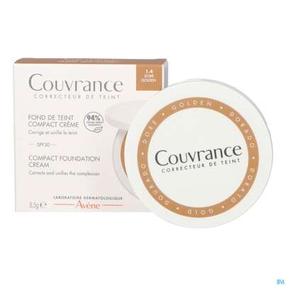 Sie sehen eine Packung Avene Couvrance Kompakt Creme-make-up Gold 1.4 8,5g, Produktbild: 15 Avene Couvrance Kompakt Creme-make-up Gold 1.4 8,5g, A-Nr.: 5862410 - 15