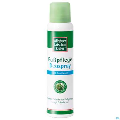 Sie sehen eine Packung Allgäuer Latschenkiefer Fußpflege Deospray 100ml, Produktbild: 03 Allgäuer Latschenkiefer Fußpflege Deospray 100ml, A-Nr.: 3083363 - 03