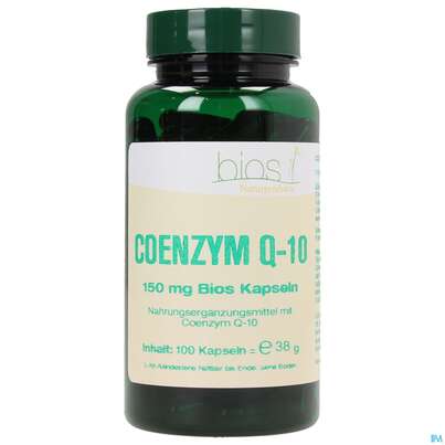 Sie sehen eine Packung Bios Coenzym Q-10 150mg 100 Kapseln, Produktbild: 02 Bios Coenzym Q-10 150mg 100 Kapseln, A-Nr.: 3892915 - 02