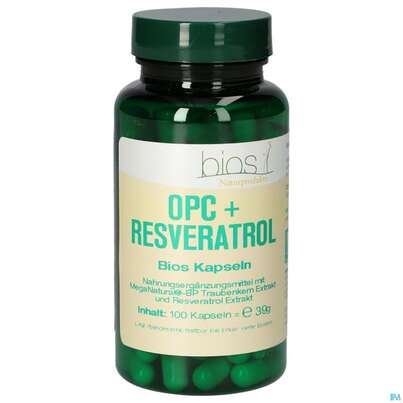 Sie sehen eine Packung Bios Opc+resveratrol 100 Kapseln, Produktbild: 02 Bios Opc+resveratrol 100 Kapseln, A-Nr.: 4103493 - 02