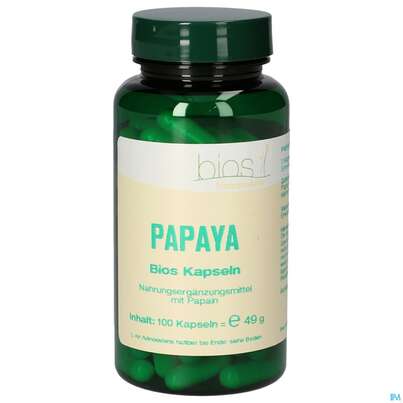 Sie sehen eine Packung Bios Papaya 100 Kapseln, Produktbild: 01 Bios Papaya 100 Kapseln, A-Nr.: 4078803 - 01