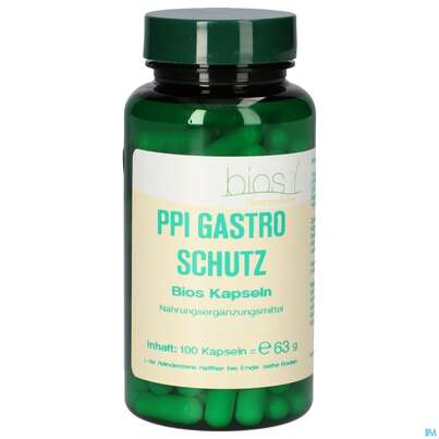 Sie sehen eine Packung Bios Ppi Gastro Schutz 100 Kapseln, Produktbild: 01 Bios Ppi Gastro Schutz 100 Kapseln, A-Nr.: 5583408 - 01