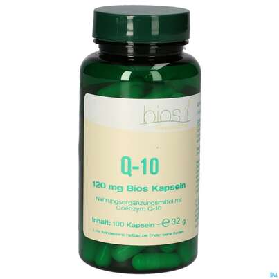 Sie sehen eine Packung Bios Q-10 120mg 100 Kapseln, Produktbild: 02 Bios Q-10 120mg 100 Kapseln, A-Nr.: 3892884 - 02