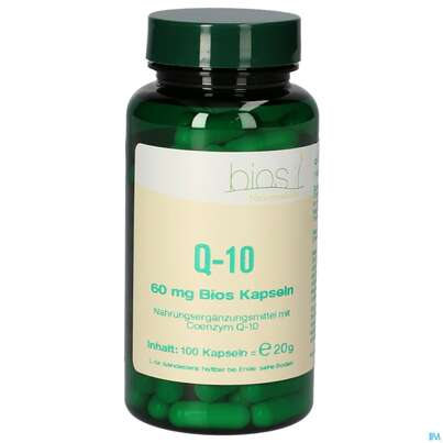 Sie sehen eine Packung Bios Q-10 60mg 100 Kapseln, Produktbild: 02 Bios Q-10 60mg 100 Kapseln, A-Nr.: 3892849 - 02