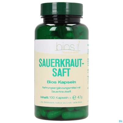 Sie sehen eine Packung Bios Sauerkrautsaft 100 Kapseln, Produktbild: 02 Bios Sauerkrautsaft 100 Kapseln, A-Nr.: 3893139 - 02