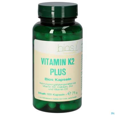 Sie sehen eine Packung Bios Vitamin K2 Plus 100 Kapseln, Produktbild: 02 Bios Vitamin K2 Plus 100 Kapseln, A-Nr.: 4341502 - 02