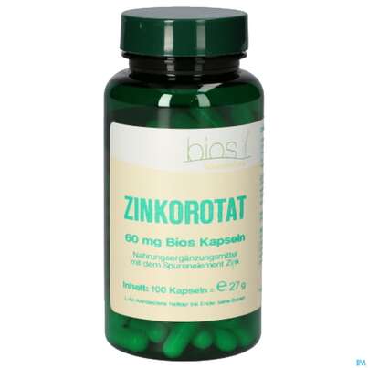 Sie sehen eine Packung Bios Zinkorotat Kapseln 120mg mg, Produktbild: 02 Bios Zinkorotat Kapseln 120mg mg, A-Nr.: 5231520 - 02