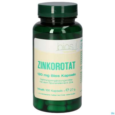 Sie sehen eine Packung Bios Zinkorotat Kapseln 120mg mg, Produktbild: 03 Bios Zinkorotat Kapseln 120mg mg, A-Nr.: 5231520 - 03