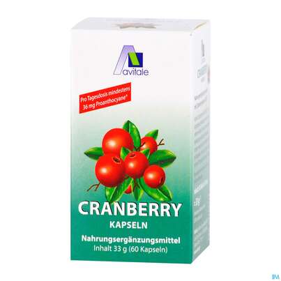 Sie sehen eine Packung Cranberry Kapseln Avi 60st, Produktbild: 02 Cranberry Kapseln Avi 60st, A-Nr.: 3830535 - 02