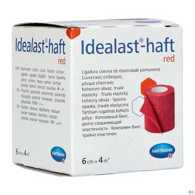 Sie sehen eine Packung Elastische Binden Idealast/haft Kohaesiv/color Rot 4mx 6cm 1st, Produktbild: 04 Elastische Binden Idealast/haft Kohaesiv/color Rot 4mx 6cm 1st, A-Nr.: 4174636 - 04