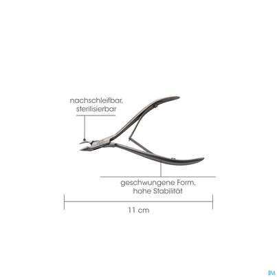 Sie sehen eine Packung Hautzange Canal Rostfrei/schneide 9mm Diabetiker 11cm 3221- 1st, Produktbild: 02 Hautzange Canal Rostfrei/schneide 9mm Diabetiker 11cm 3221- 1st, A-Nr.: 4786635 - 02