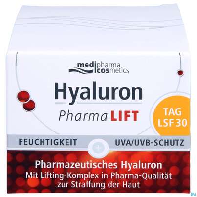 Sie sehen eine Packung Hyaluron Pharma Lift Tag Lsf30 50ml, Produktbild: 01 Hyaluron Pharma Lift Tag Lsf30 50ml, A-Nr.: 5181880 - 01