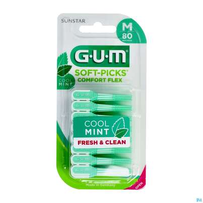 Sie sehen eine Packung Interdentalbuersten Gum Soft-picks Comfort Flex Mint Medium Nr 67 80st, Produktbild: 02 Interdentalbuersten Gum Soft-picks Comfort Flex Mint Medium Nr 67 80st, A-Nr.: 5723507 - 02