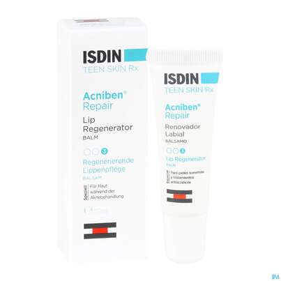 Sie sehen eine Packung Isdin Acniben Rx Labial 10ml, Produktbild: 05 Isdin Acniben Rx Labial 10ml, A-Nr.: 5570386 - 05